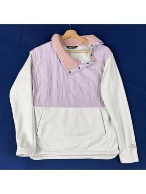 The North Face Women Rosie Sherpa Pullover Snap Fold Neck Collar Size S Outdoor